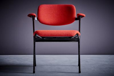 Willy Van der Meeren Willy van der Meeren for Tubax Pair of Lounge Chairs in mustard ketchup 1950s