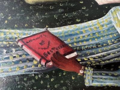 Wilson Bigaud Haitian Couple in Bed Simultaneously Adjusting their Radios Surrealism