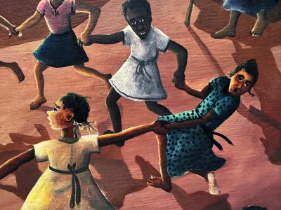 Wilson Bigaud Haitian Surrealism Children in a Swirling Dance