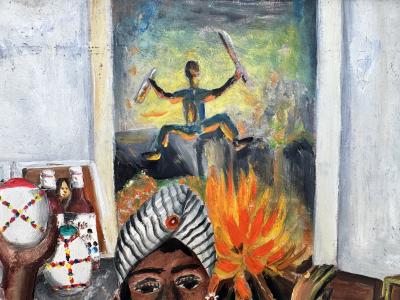 Wilson Bigaud Original Vodou Painting Healing Ceremony