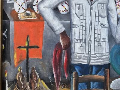 Wilson Bigaud Original Vodou Painting Healing Ceremony