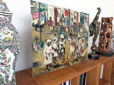 Wilson Bigaud Voodoo Ceremony Outdoors with Vodou Chicken Sacrifice