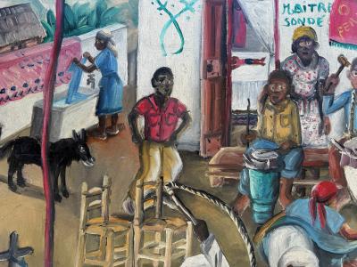 Wilson Bigaud Voodoo Ceremony Outdoors with Vodou Chicken Sacrifice