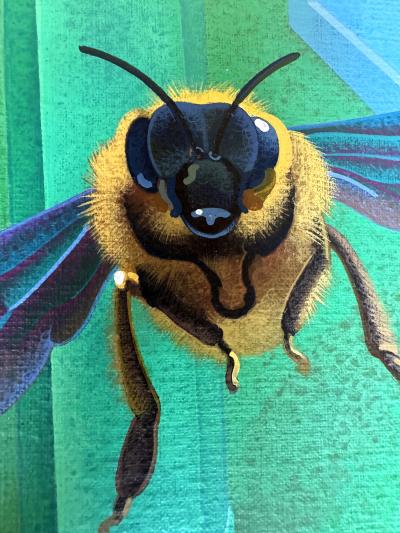 Wilson McLean Groovy 1970s Mens Fashion Bell Bottoms Surreal Bumble Bee