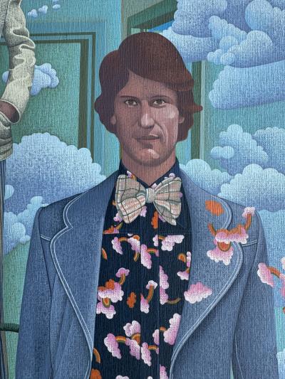 Wilson McLean Surreal Mens Fashion from the Groovy 1970s Dragon Fly Rene Magritte Clouds