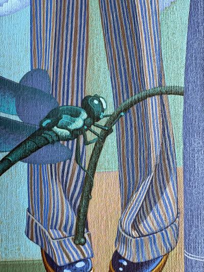 Wilson McLean Surreal Mens Fashion from the Groovy 1970s Dragon Fly Rene Magritte Clouds