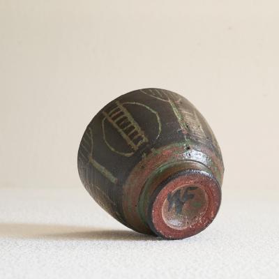 Wim Fiege Mid Century Modernist Studio Pottery Bowl 1950s