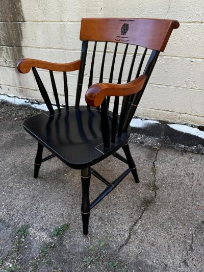 Windsor Style Black Lacquer Georgetown University Armchair