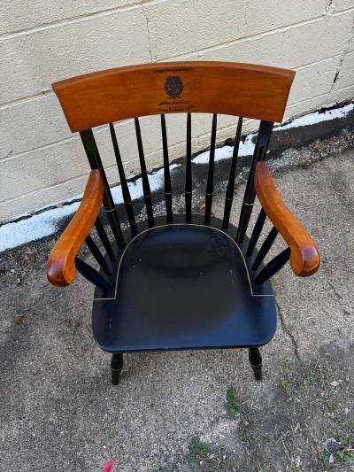 Windsor Style Black Lacquer Georgetown University Armchair