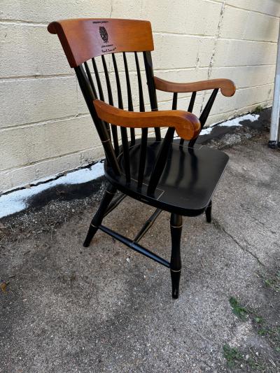 Windsor Style Black Lacquer Georgetown University Armchair