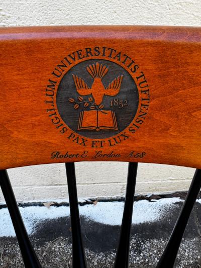 Windsor Style Black Lacquer Sigillum University Armchair