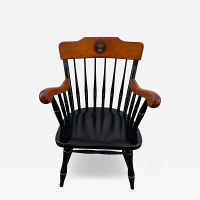 Windsor Style Black Lacquer Sigillum University Armchair