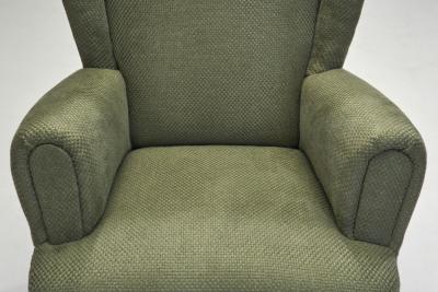 Wingback Armchair Upholstered in Dark Green Europe Mid 20th Century