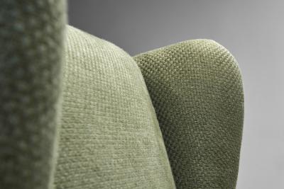 Wingback Armchair Upholstered in Dark Green Europe Mid 20th Century