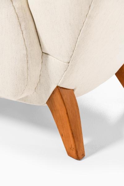 Wingback Easy Chair in Elm and Fabric 1940s