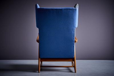 Winged Highback Italian Lounge Chair in the manner of Carlo Molino 1950s