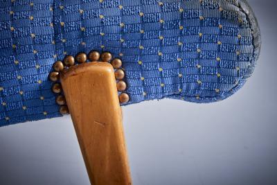 Winged Highback Italian Lounge Chair in the manner of Carlo Molino 1950s