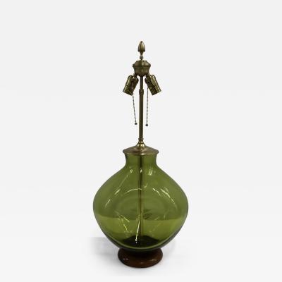 Winslow Anderson Winslow Andersen For Blenko Pinched Green Glass Table Lamp