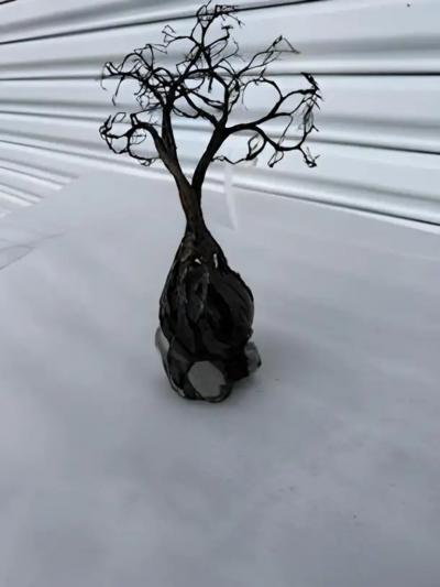 Wire tree of life medal sculpture
