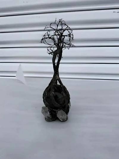 Wire tree of life medal sculpture