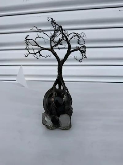 Wire tree of life medal sculpture