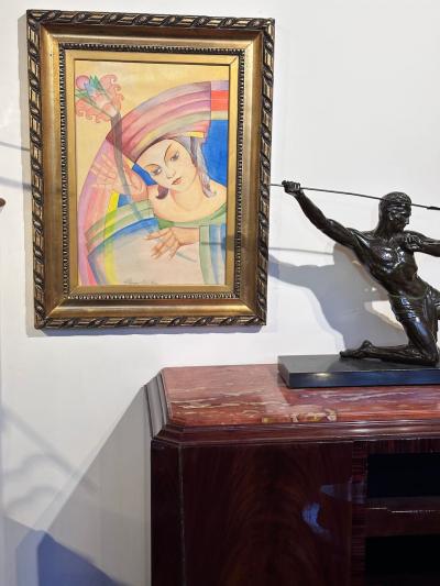 Wladyslaw Rogusk Original Art Deco Portrait by Wladyslaw Roguski Poland 1937