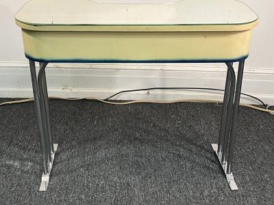 Wolfgang Hoffmann ART DECO MIRROR WOOD AND CHROME VANITY BY WOLFGANG HOFFMAN FOR ROYAL CHROME