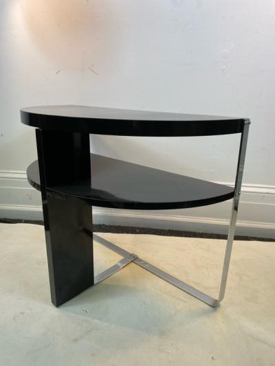 Wolfgang Hoffmann ART DECO MODERNIST DEMILUNE TABLE BY WOLFGANG HOFFMAN