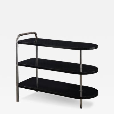 Wolfgang Hoffmann Art Deco Three Tier Bullet Form Side Table Model No 806 by Wolfgang Hoffman