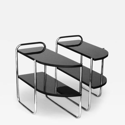 Wolfgang Hoffmann Pair of Streamline Side Tables by Wolfgang Hoffmann for Howell