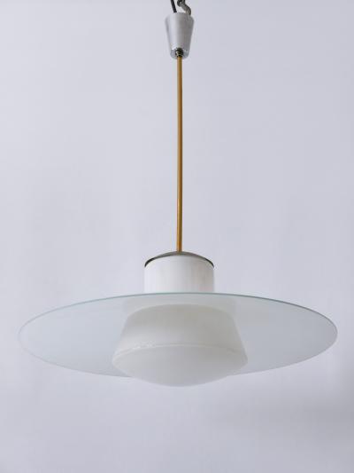 Wolfgang T mpel Rare Mid Century Modern Pendant Lamp by Wolfgang T mpel for Doria Germany 1950s