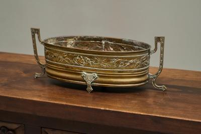 Wonderful 19th Century Neoclassical Cachepot or Planter in Patinated Brass