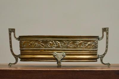 Wonderful 19th Century Neoclassical Cachepot or Planter in Patinated Brass