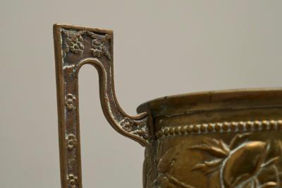 Wonderful 19th Century Neoclassical Cachepot or Planter in Patinated Brass