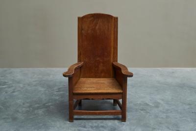 Wonderful Antique Armchair in Solid Oak Europe 19th Century