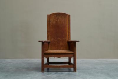 Wonderful Antique Armchair in Solid Oak Europe 19th Century