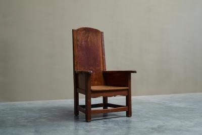 Wonderful Antique Armchair in Solid Oak Europe 19th Century