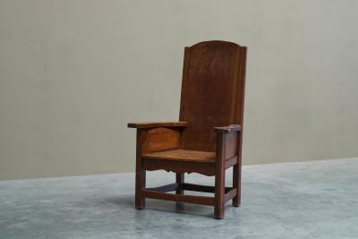 Wonderful Antique Armchair in Solid Oak Europe 19th Century