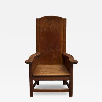 Wonderful Antique Armchair in Solid Oak Europe 19th Century