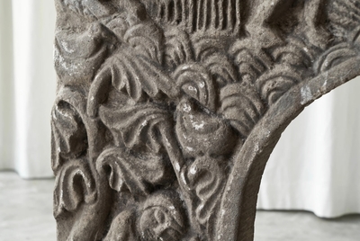 Wonderful Antique Bas Relief Fireplace Surround in Hand Carved Stone