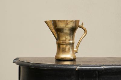 Wonderful Antique Jug in Sand Cast Brass 19th Century