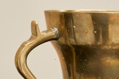 Wonderful Antique Jug in Sand Cast Brass 19th Century