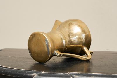 Wonderful Antique Jug in Sand Cast Brass 19th Century