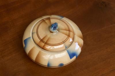 Wonderful Bauhaus Style Lidded Studio Pottery Bowl 1930s