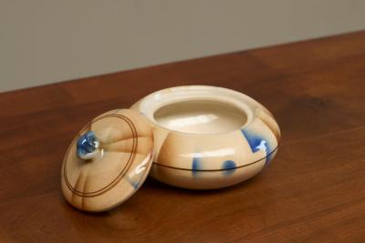 Wonderful Bauhaus Style Lidded Studio Pottery Bowl 1930s