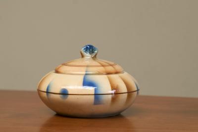 Wonderful Bauhaus Style Lidded Studio Pottery Bowl 1930s