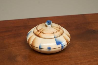 Wonderful Bauhaus Style Lidded Studio Pottery Bowl 1930s