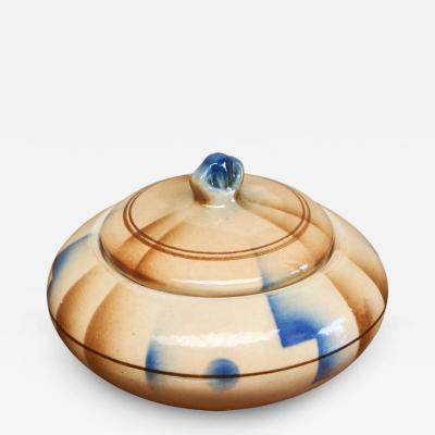 Wonderful Bauhaus Style Lidded Studio Pottery Bowl 1930s