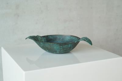 Wonderful Bowl in Verdigris Patinated Bronze Early 20th Century