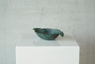 Wonderful Bowl in Verdigris Patinated Bronze Early 20th Century